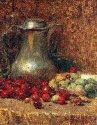 Newman, Willie Betty Pewter Pitcher and Cherries Germany oil painting reproduction